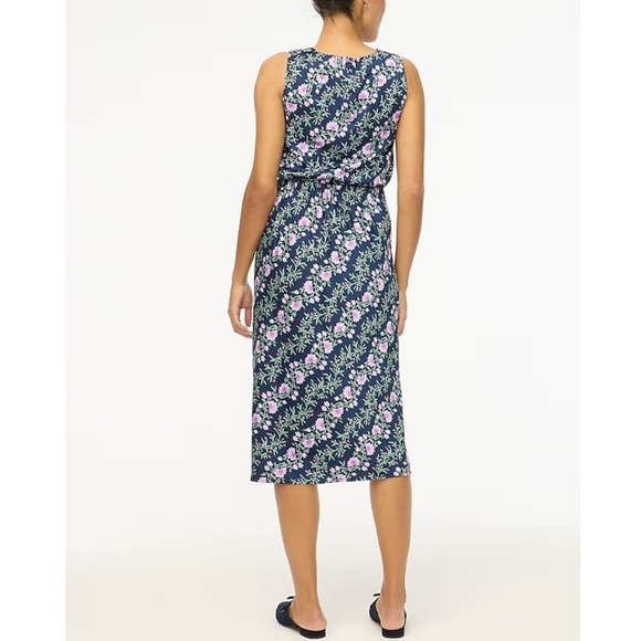J.Crew Factory Printed Bias Slip Skirt & Top Set Antique Navy Vintage Floral - Picture 2 of 12